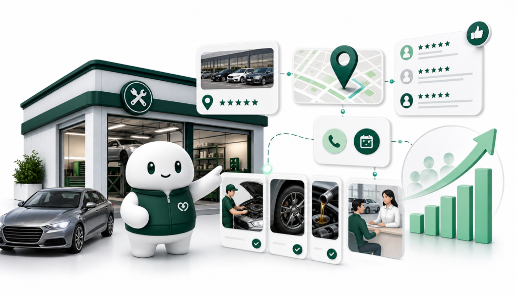 車販売・整備店のMEOと口コミで来店を増やす方法｜Moura AIで整える実践チェックリストのアイキャッチ画像
