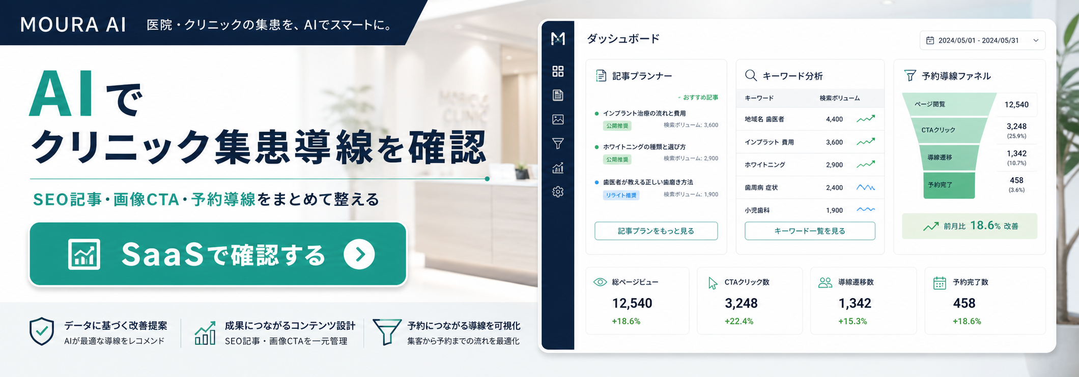 Moura AIでクリニックのSEO集患導線を確認するCTA画像